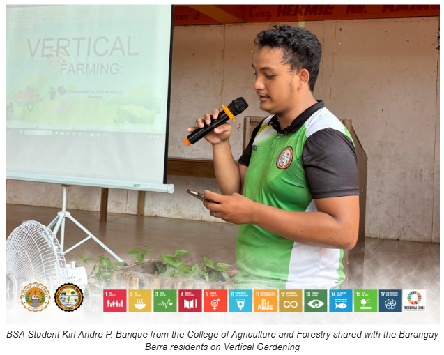YOUNG FARMERS FROM MISAMIS UNIVERSITY PROMOTE SUSTAINABLE VERTICAL GARDENING FOR COASTAL RESIDENTS OF BARANGAY BARRA, TUDELA, MISAMIS OCCIDENTAL